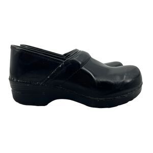 Dansko Nursing Clog Womens 40 Black Leather Wedge Comfort Shoes Professional